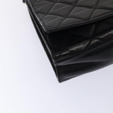 Chanel Matelasse Chain Shoulder Bag Leather Black Gold CC Auth bs17124