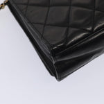 Chanel Matelasse Chain Shoulder Bag Leather Black Gold CC Auth bs17124