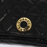 Chanel Matelasse Chain Shoulder Bag Leather Black Gold CC Auth bs17124