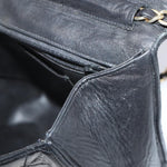 Chanel Matelasse Chain Shoulder Bag Leather Black Gold CC Auth bs17124