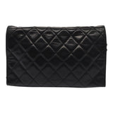 Chanel Matelasse Chain Shoulder Bag Leather Black Gold CC Auth bs17124