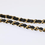 Chanel Matelasse Chain Shoulder Bag Leather Black Gold CC Auth bs17124
