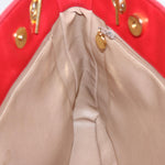 Chanel Matelasse Chain Shoulder Bag Satin Red Gold CC Auth bs17153