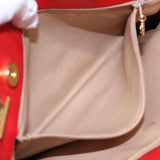 Chanel Matelasse Chain Shoulder Bag Satin Red Gold CC Auth bs17153
