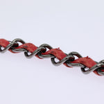 Chanel Matelasse Chain Shoulder Bag Cotton Red Silver CC Auth bs17224