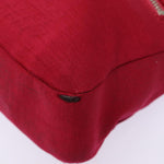 Chanel Matelasse Chain Shoulder Bag Cotton Red Silver CC Auth bs17224