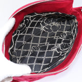 Chanel Matelasse Chain Shoulder Bag Cotton Red Silver CC Auth bs17224
