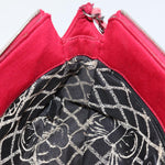 Chanel Matelasse Chain Shoulder Bag Cotton Red Silver CC Auth bs17224