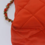 Chanel Matelasse Chain Shoulder Bag Nylon Orange Gold CC Auth bs17255
