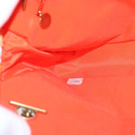 Chanel Matelasse Chain Shoulder Bag Nylon Orange Gold CC Auth bs17255