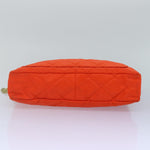 Chanel Matelasse Chain Shoulder Bag Nylon Orange Gold CC Auth bs17255