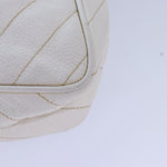 Chanel Mademoiselle Chain Shoulder Bag Caviar Skin White Gold CC Auth bs17332