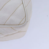 Chanel Mademoiselle Chain Shoulder Bag Caviar Skin White Gold CC Auth bs17332