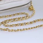 Chanel Mademoiselle Chain Shoulder Bag Caviar Skin White Gold CC Auth bs17332