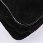 Chanel Matelasse Chain Shoulder Bag Suede Black Gold CC Auth bs17434