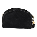 Chanel Matelasse Chain Shoulder Bag Suede Black Gold CC Auth bs17434