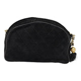 Chanel Matelasse Chain Shoulder Bag Suede Black Gold CC Auth bs17434