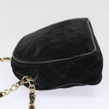 Chanel Matelasse Chain Shoulder Bag Suede Black Gold CC Auth bs17434