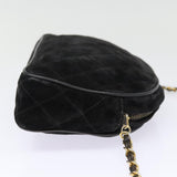 Chanel Matelasse Chain Shoulder Bag Suede Black Gold CC Auth bs17434
