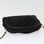 Chanel Matelasse Chain Shoulder Bag Suede Black Gold CC Auth bs17434