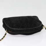 Chanel Matelasse Chain Shoulder Bag Suede Black Gold CC Auth bs17434
