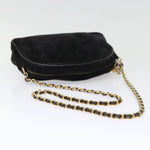 Chanel Matelasse Chain Shoulder Bag Suede Black Gold CC Auth bs17434