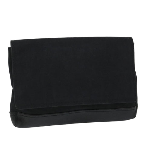 balenciaga Clutch Bag Canvas Black Auth bs9026