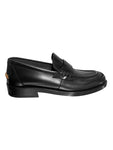 Bag Logo Moccasin Leather Loafer Black Chanel