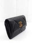 19 flap medium wallet lambskin black gold plated 30th unit AP0953 Chanel