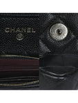 AP2096 COCO Champagne Gold Logo Black Caviar Double Phone Holder Chain Cross Bag Chanel