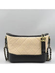 A91810 Beige Leather Gabrielle Hobo Small Chain Shoulder and Crossbag Chanel