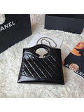 31 Gold Hardware Small Shiny Lambskin Shoulder Bag Black Chanel
