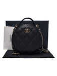 AP2502 Black Caviar Top Handle Tambourine Gold Chain Cross Bag Chanel