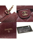 AP0238 Burgundy caviar gold CC logo classic clutch with chain card wallet cross bag 31st Chanel
