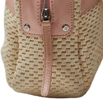 Chanel Logo One-Shoulder Bag Handbag Pink Natural Leather Cotton  CHANEL