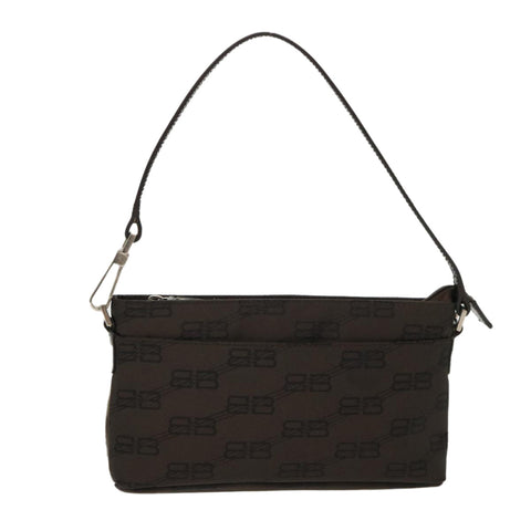 balenciaga Accessory Pouch Nylon Brown Auth cl625