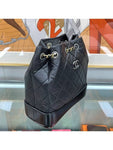 Aged Calfskin Small Gabrielle Backpack Black Chanel