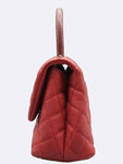 A92990 Red Caviar Coco Handle Small Gold Plated Flap Lizard Burgundy Cross Strap 2WAY Chanel