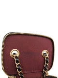 AP1340 Black Caviar Skin Vanity Gold Mini Chain Cross Bag Chanel