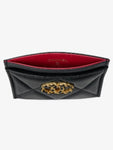 19 Gold Chain Logo Quilted Lambskin Card Wallet Black Chanel