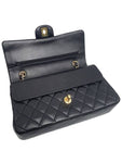 A01112 Black Lambskin Gold Classic Medium Chain Shoulder Bag Chanel