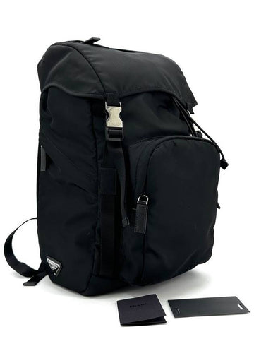 2VZ135 Triangle Logo Re Nylon Saffiano Backpack