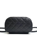 Backpack Grained Shiny Calfskin Gold Metal Black Chanel