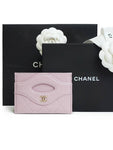 31 Gold Logo Lambskin Card Wallet Lavender Chanel