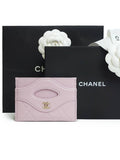 31 Gold Logo Lambskin Card Wallet Lavender Chanel
