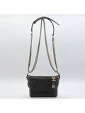 A91810 Black Gabrielle Hobo Small Chain Shoulder and Crossbag Chanel
