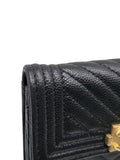 A80603 Black Caviar Skin Boy Chevron Card Business Holder Chanel