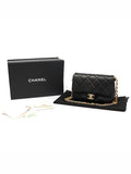 AS4231 Black Lambskin CC Logo Small Flap Chain Shoulder Bag Chanel