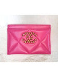 19 Gold Chain Logo Quilted Lambskin Card Wallet Pink Chanel