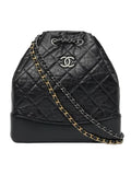Aged Calfskin Small Gabrielle Backpack Black Chanel